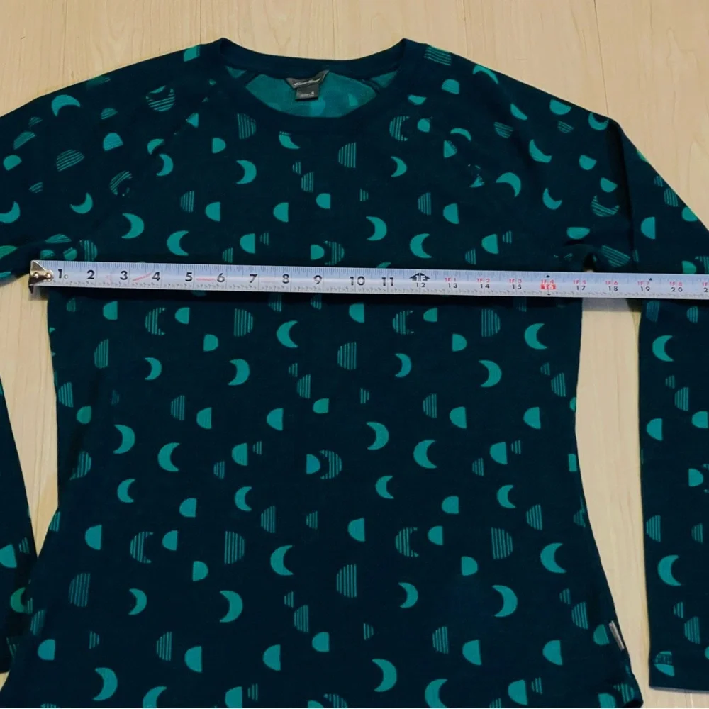 NWOT Eddie Bauer Teal and Navy Long Sleeve Lounge Pajama Top Women’s Size S